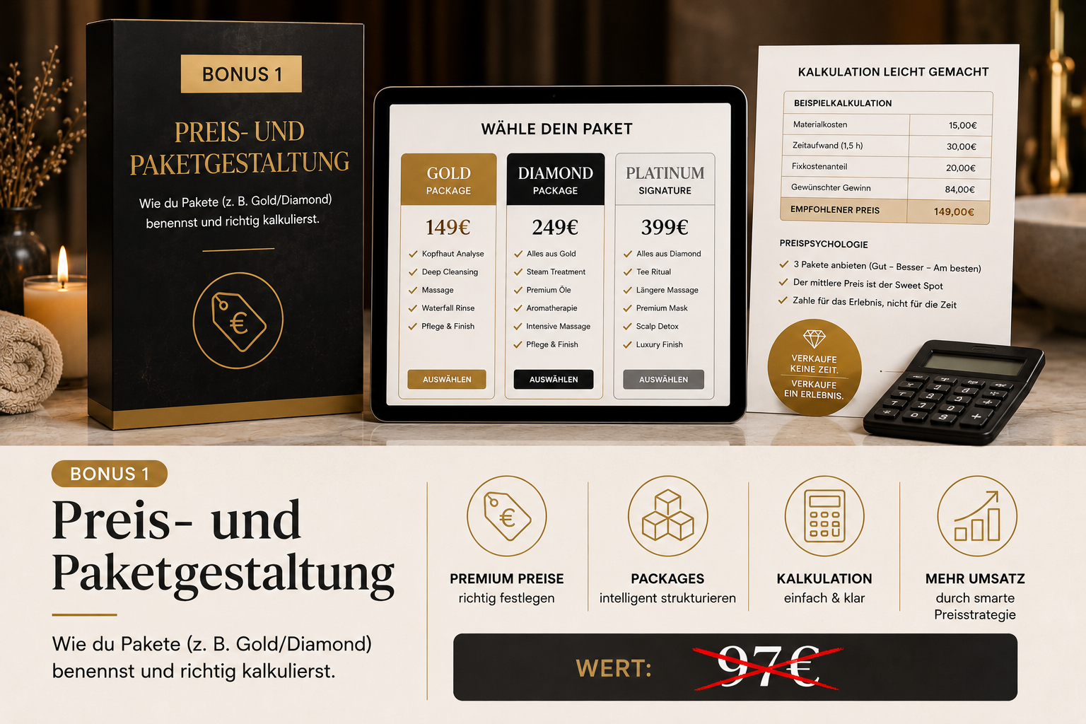 Mockup von Bonus 1: Preis- und Paketgestaltung