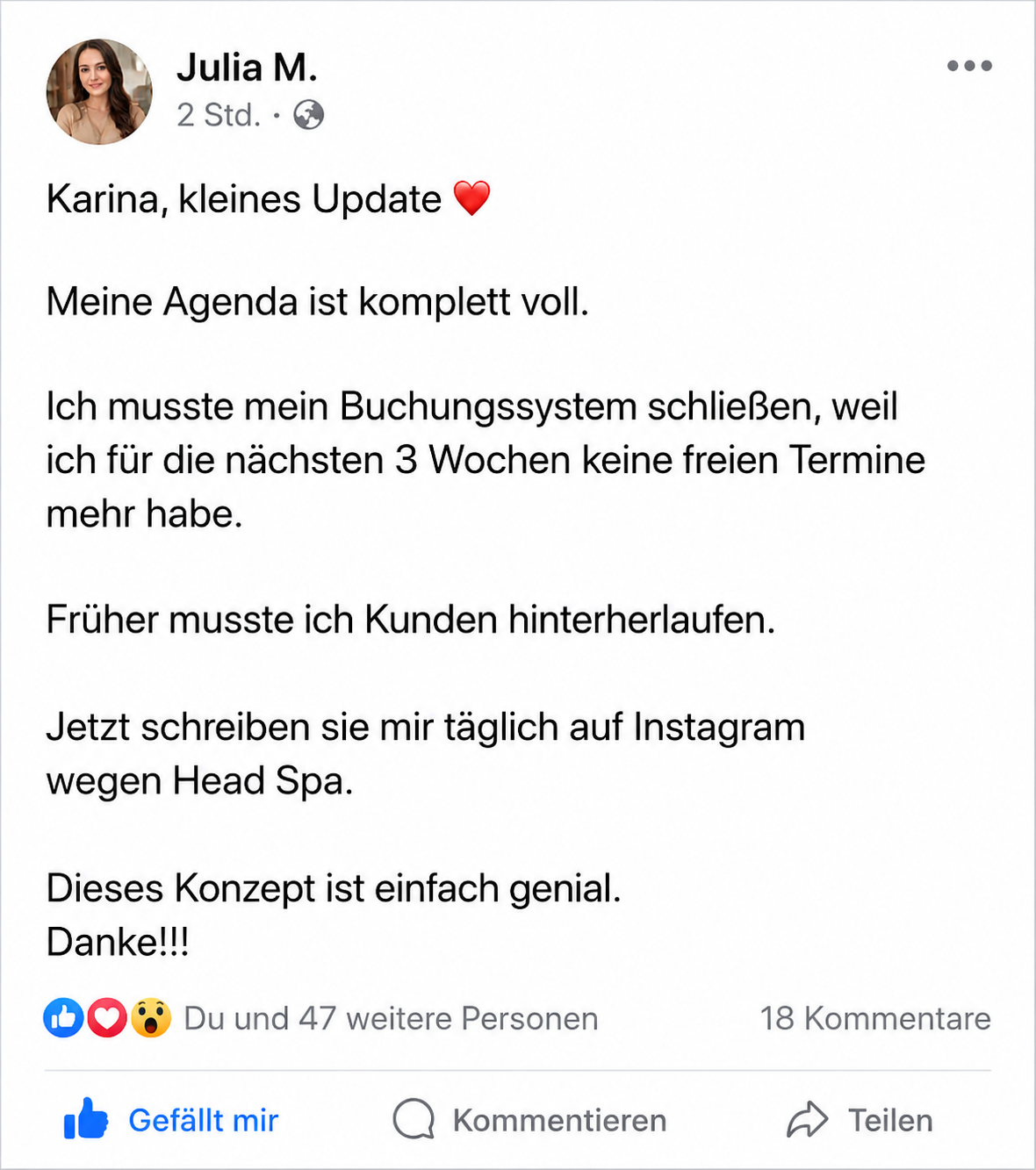 Nachricht einer Teilnehmerin: Julia M.